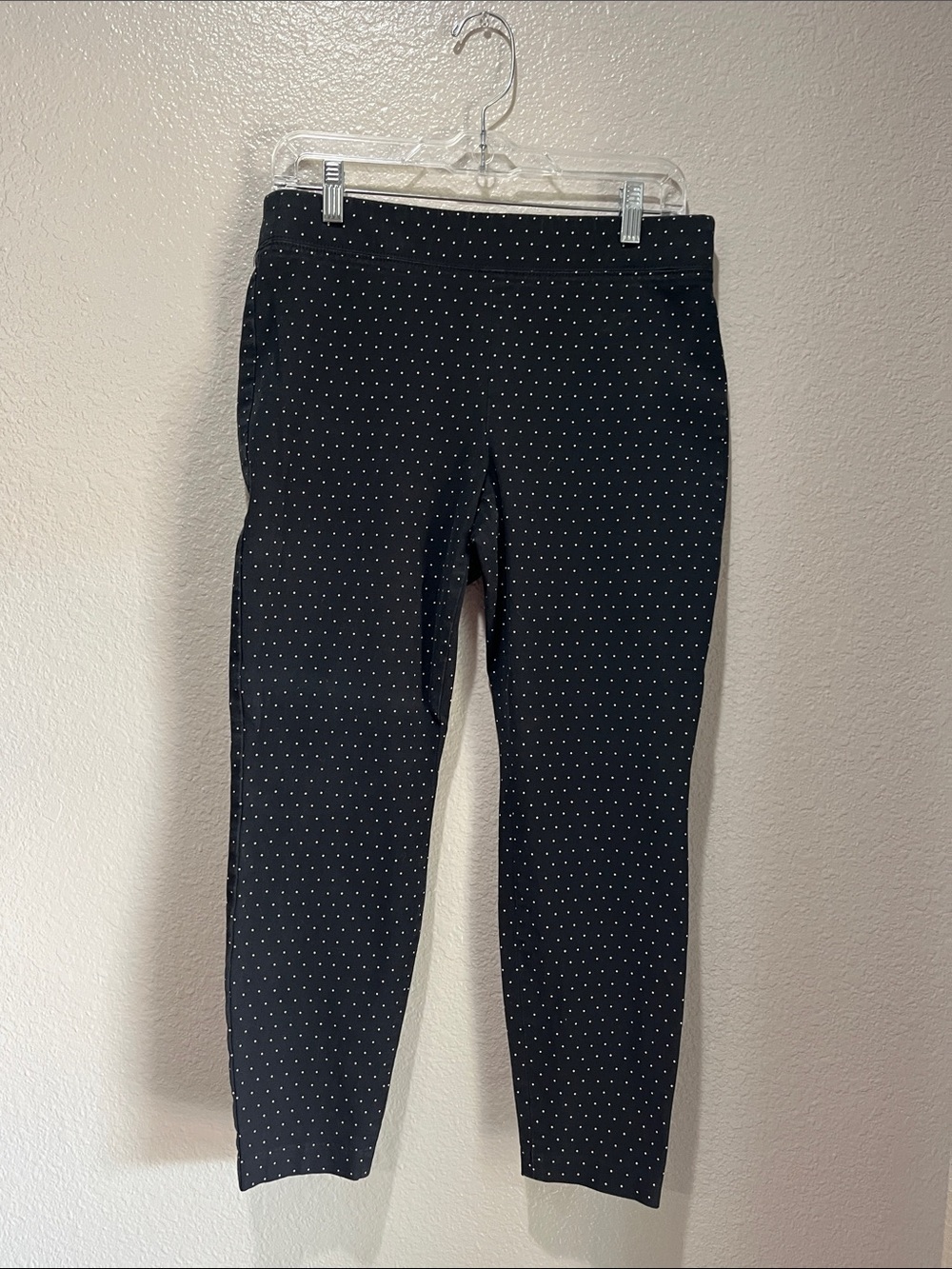 Talbots Black White Polka Dot Skinny Ankle Chinos Sz 8P Business Casual Office